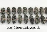 CNG8920 10*25mm - 15*30mm faceted nuggets red snowflake obsidian beads
