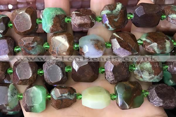 CNG8925 15 inches 14mm - 16mm faceted freeform Australia chrysoprase beads