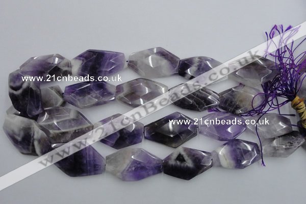 CNG893 15.5 inches 22*30mm faceted freeform dogtooth amethyst beads