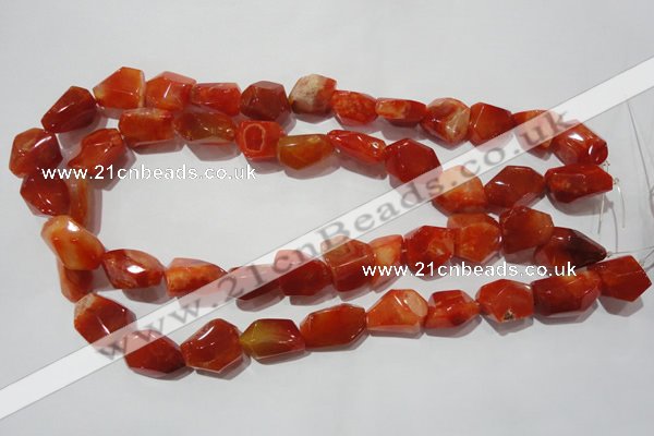 CNG900 15.5 inches 12*18mm – 18*24mm faceted nuggets red agate beads