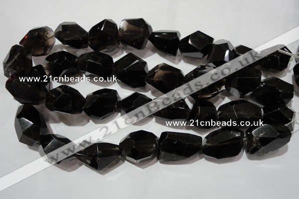 CNG905 15.5 inches 18*22mm – 20*32mm faceted nuggets smoky quartz beads