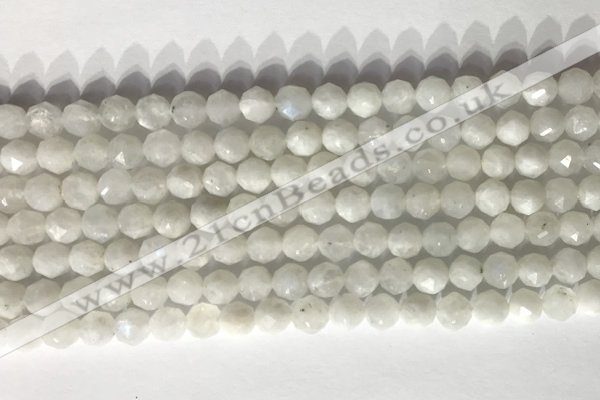 CNG9050 15.5 inches 6mm faceted nuggets white moonstone gemstone beads