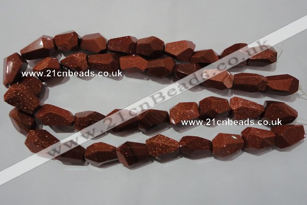 CNG906 15.5 inches 13*18mm – 15*22mm faceted nuggets goldstone beads