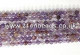 CNG9061 15.5 inches 6mm faceted nuggets purple phantom quartz beads