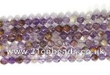 CNG9062 15.5 inches 8mm faceted nuggets purple phantom quartz beads