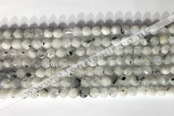 CNG9064 15.5 inches 6mm faceted nuggets white moonstone gemstone beads