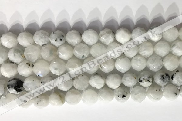 CNG9066 15.5 inches 10mm faceted nuggets white moonstone gemstone beads