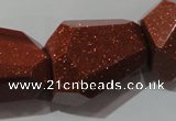 CNG907 15.5 inches 22*30mm faceted nuggets goldstone beads