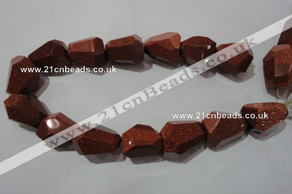 CNG907 15.5 inches 22*30mm faceted nuggets goldstone beads