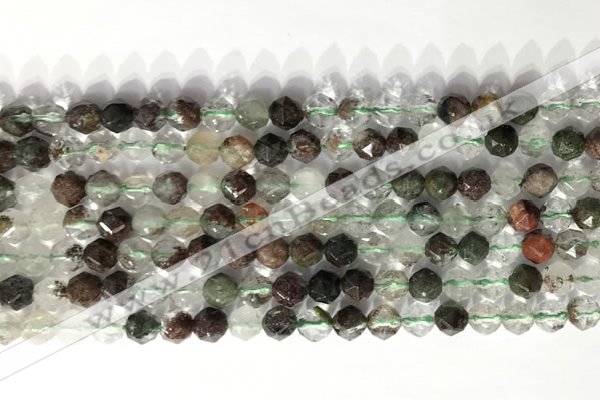 CNG9073 15.5 inches 6mm faceted nuggets ghost crystal  gemstone beads