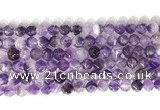 CNG9076 15.5 inches 8mm faceted nuggets dogtooth amethyst gemstone beads