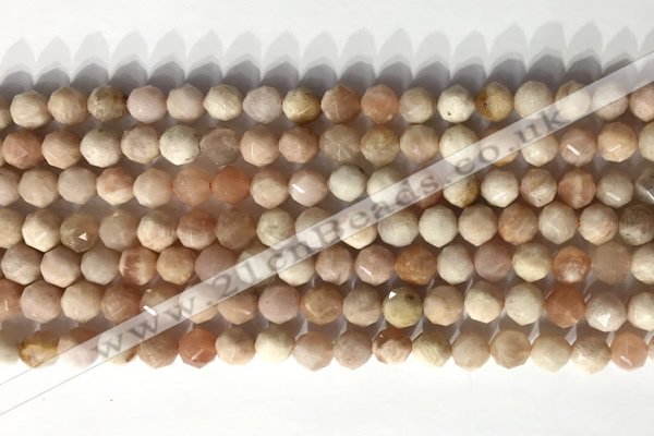 CNG9080 15.5 inches 6mm faceted nuggets moonstone gemstone beads