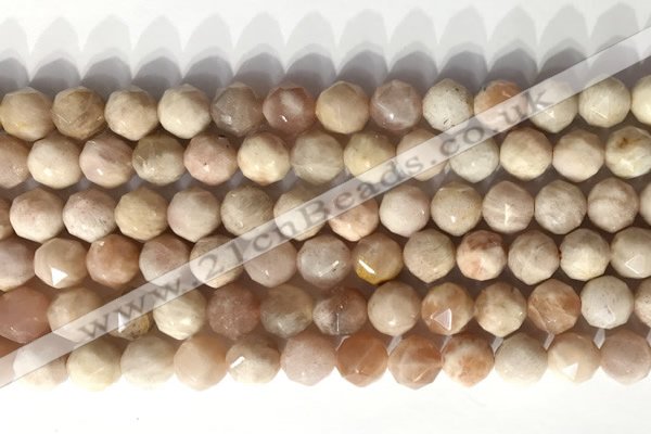 CNG9081 15.5 inches 8mm faceted nuggets moonstone gemstone beads