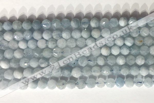 CNG9084 15.5 inches 6mm faceted nuggets aquamarine gemstone beads