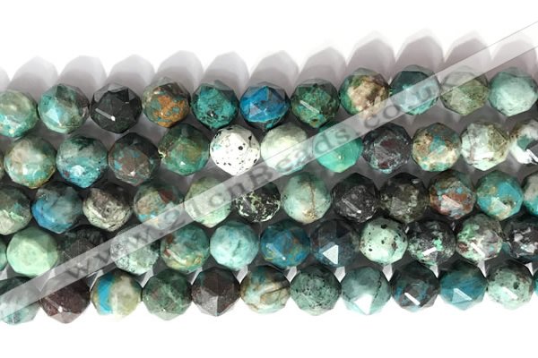 CNG9088 15.5 inches 10mm faceted nuggets chrysocolla gemstone beads