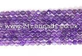 CNG9091 15.5 inches 6mm faceted nuggets amethyst gemstone beads