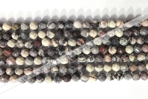 CNG9094 15.5 inches 6mm faceted nuggets purple striped jasper beads