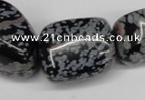 CNG91 15.5 inches 14*16mm - 20*30mm nuggets snowflake obsidian beads