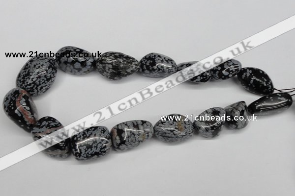 CNG91 15.5 inches 14*16mm - 20*30mm nuggets snowflake obsidian beads