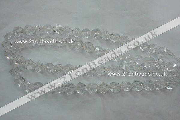 CNG910 15 inches 6mm faceted nuggets white crystal beads