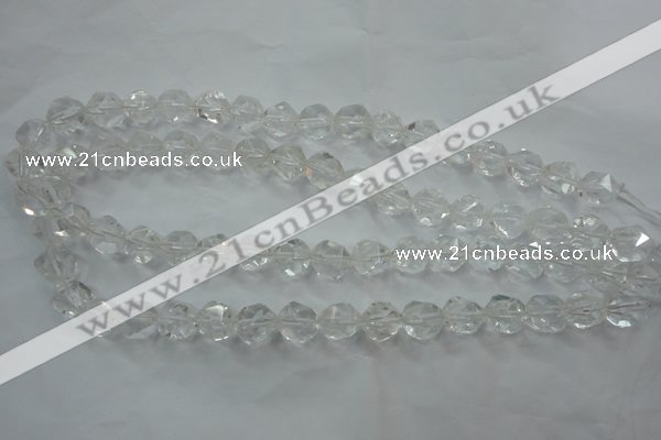 CNG911 15 inches 8mm faceted nuggets white crystal beads