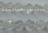 CNG912 15 inches 10mm faceted nuggets white crystal beads