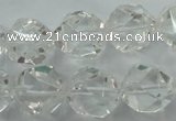 CNG915 15 inches 16mm faceted nuggets white crystal beads