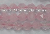 CNG920 15 inches 10mm faceted nuggets rose quartz beads