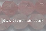 CNG924 15 inches 18mm faceted nuggets rose quartz beads