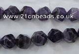 CNG929 15 inches 10mm faceted nuggets amethyst gemstone beads