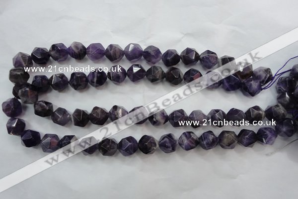 CNG932 15 inches 16mm faceted nuggets amethyst gemstone beads