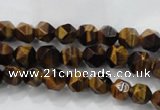 CNG935 15 inches 6mm faceted nuggets yellow tiger eye beads