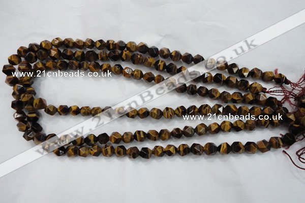 CNG935 15 inches 6mm faceted nuggets yellow tiger eye beads