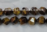 CNG937 15 inches 10mm faceted nuggets yellow tiger eye beads