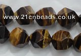 CNG939 15 inches 14mm faceted nuggets yellow tiger eye beads