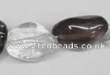 CNG95 12*14mm - 20*35mm nuggets smoky quartz & crystal gemstone beads