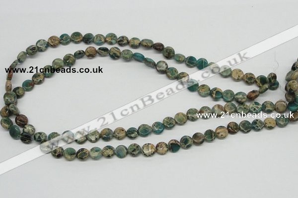 CNI07 16 inches 8mm flat round natural imperial jasper beads wholesale