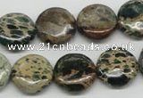 CNI09 16 inches 16mm flat round natural imperial jasper beads wholesale