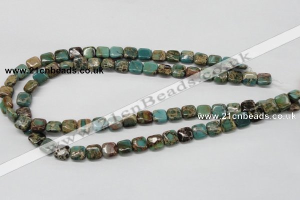 CNI18 16 inches 10*10mm square natural imperial jasper beads wholesale