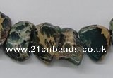 CNI20 16 inches 15*12mm nuggets natural imperial jasper chip beads