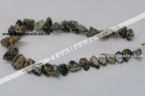 CNI20 16 inches 15*12mm nuggets natural imperial jasper chip beads