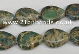 CNI29 15.5 inches 13*18mm flat teardrop natural imperial jasper beads