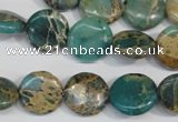 CNI30 15.5 inches 14mm flat round natural imperial jasper beads