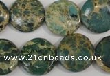 CNI31 15.5 inches 20mm flat round natural imperial jasper beads