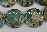 CNI32 15.5 inches 22mm flat round natural imperial jasper beads