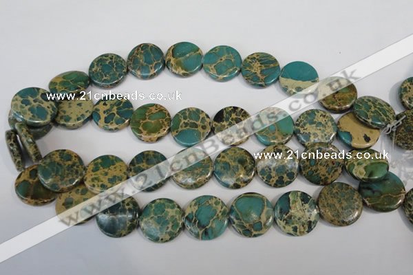 CNI32 15.5 inches 22mm flat round natural imperial jasper beads