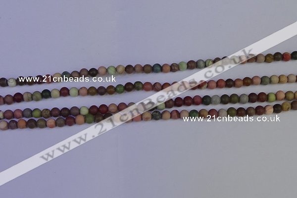 CNI360 15.5 inches 4mm round matte imperial jasper beads wholesale