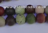 CNI362 15.5 inches 8mm round matte imperial jasper beads wholesale