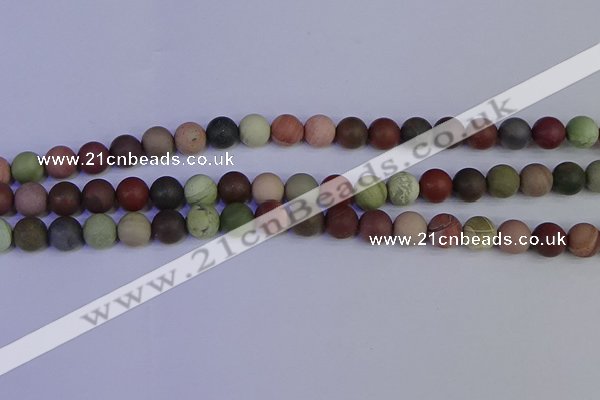 CNI363 15.5 inches 10mm round matte imperial jasper beads wholesale