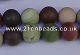 CNI364 15.5 inches 12mm round matte imperial jasper beads wholesale